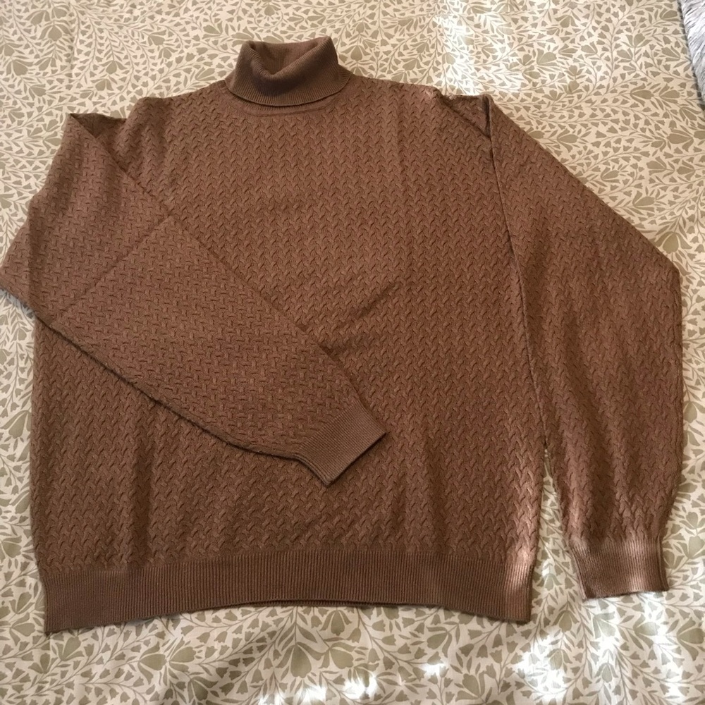 Men's Brown Turtleneck Sweater